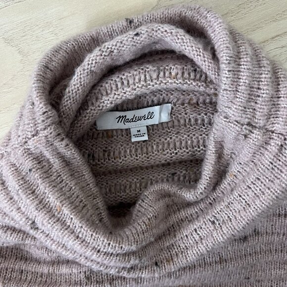 Madewell Belmont Sweater Size Medium Wool Donegal Blush Mock Neck Speckled K5426 - Picture 6 of 9